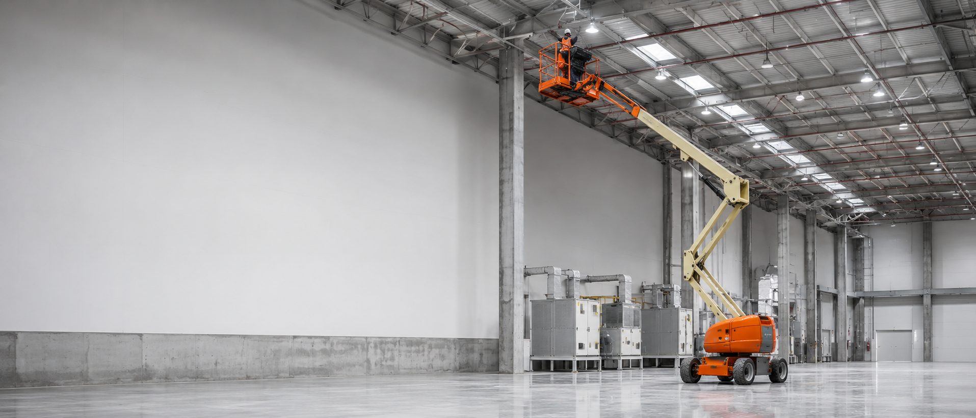 Brazo articulado eléctrico trabajando bajo techo