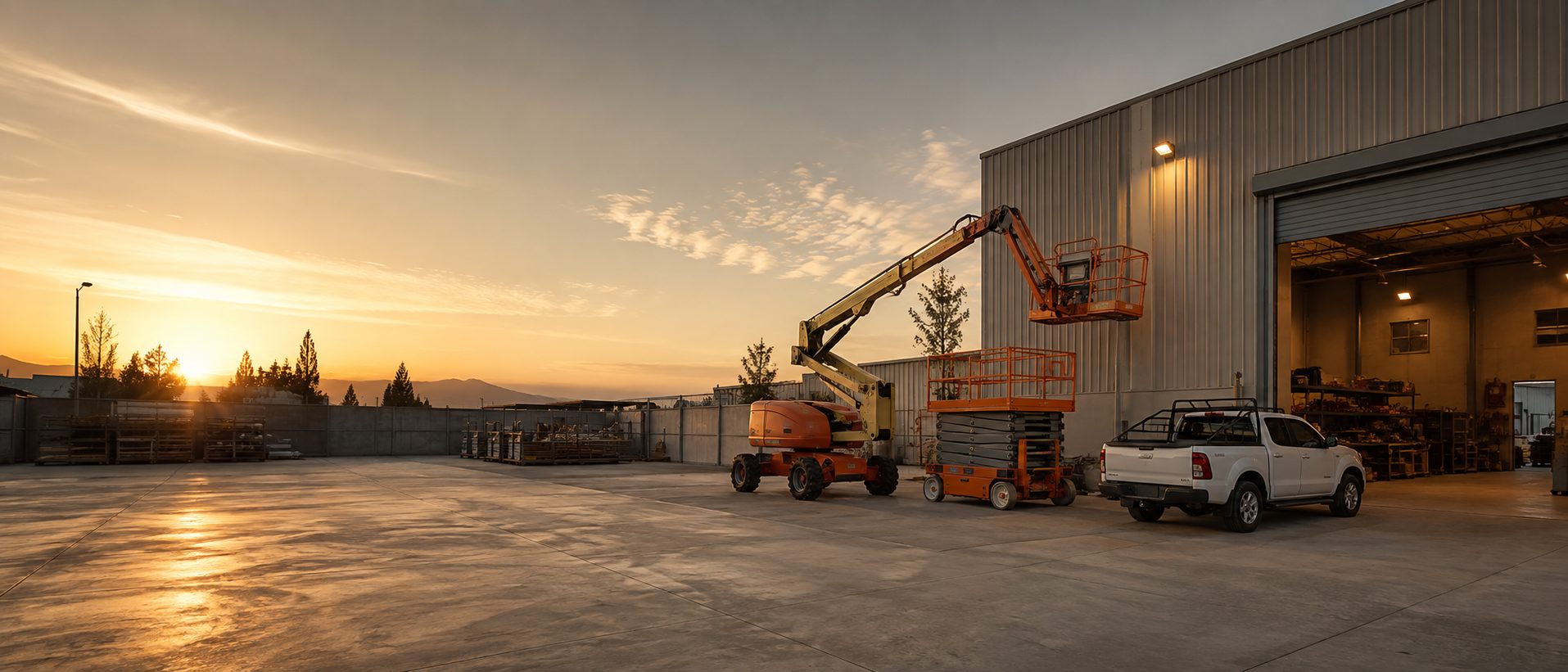 Base de operaciones de Cilver al atardecer